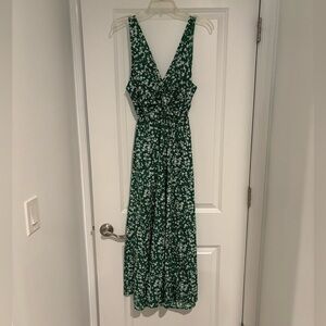 SHEIN green floral midi dress